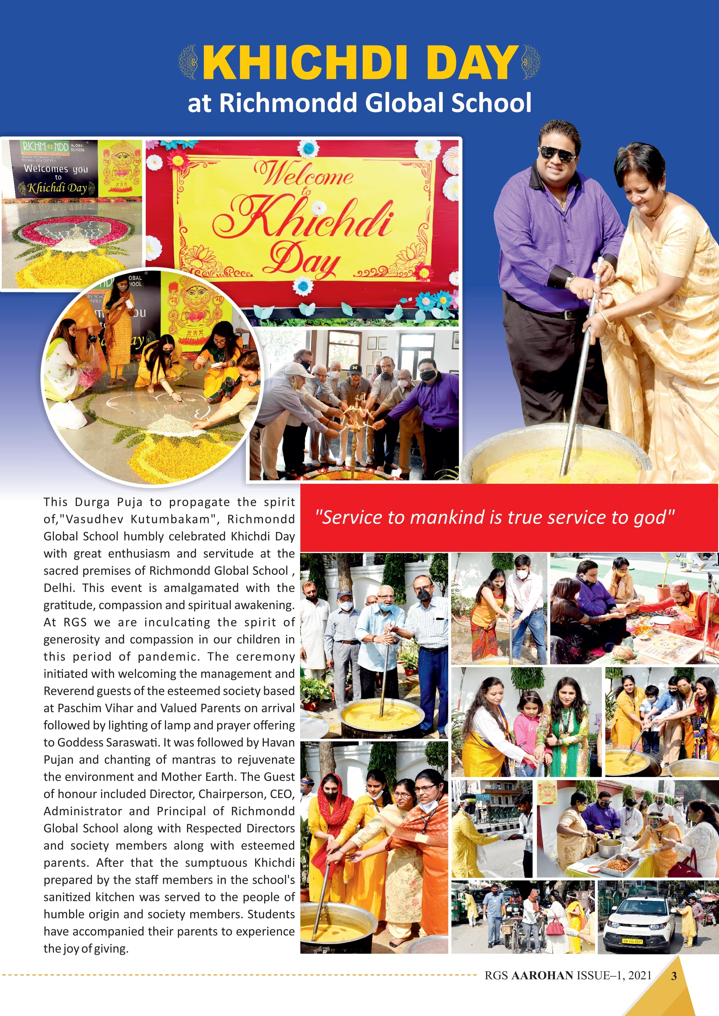 Khichdi Day at Richmondd global school in Delhi